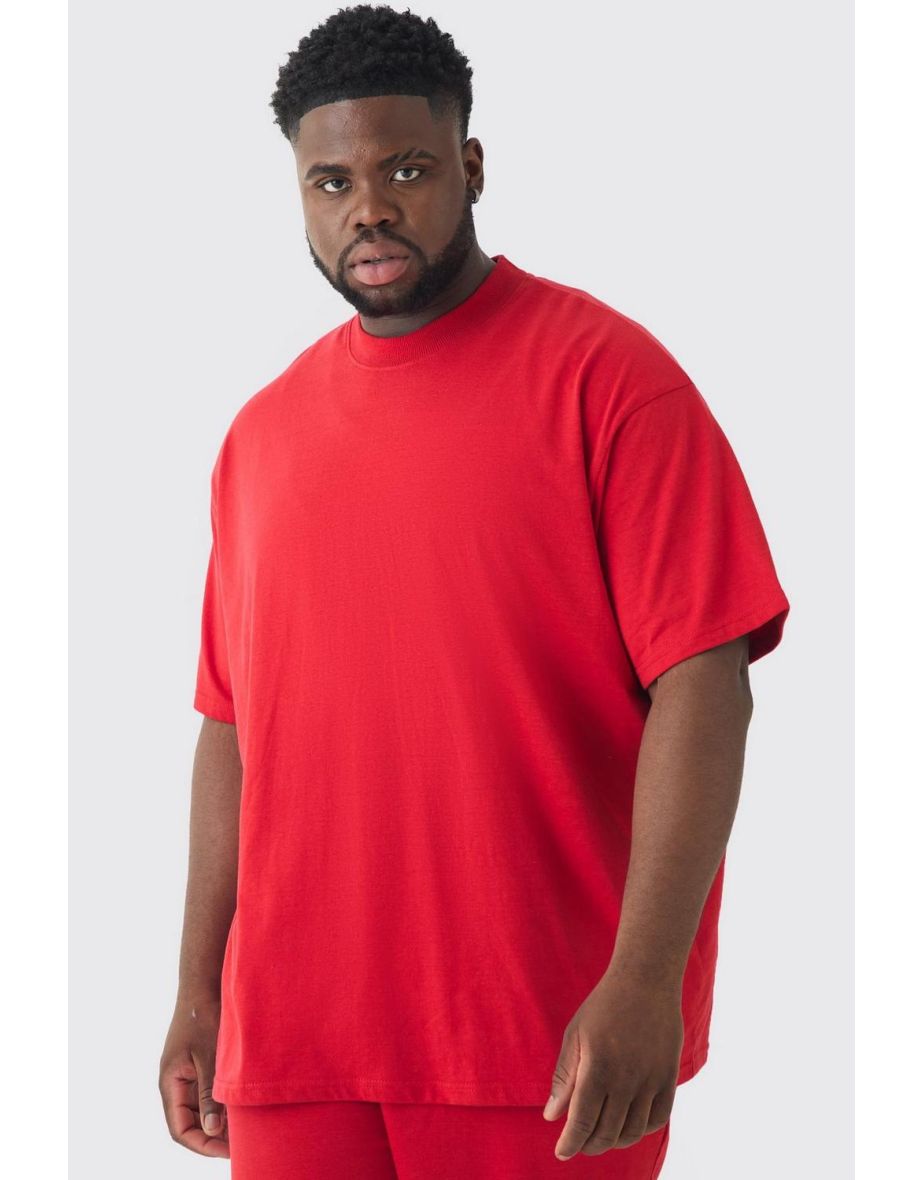 Plus Oversized T-Shirt & Short Set - red - 2