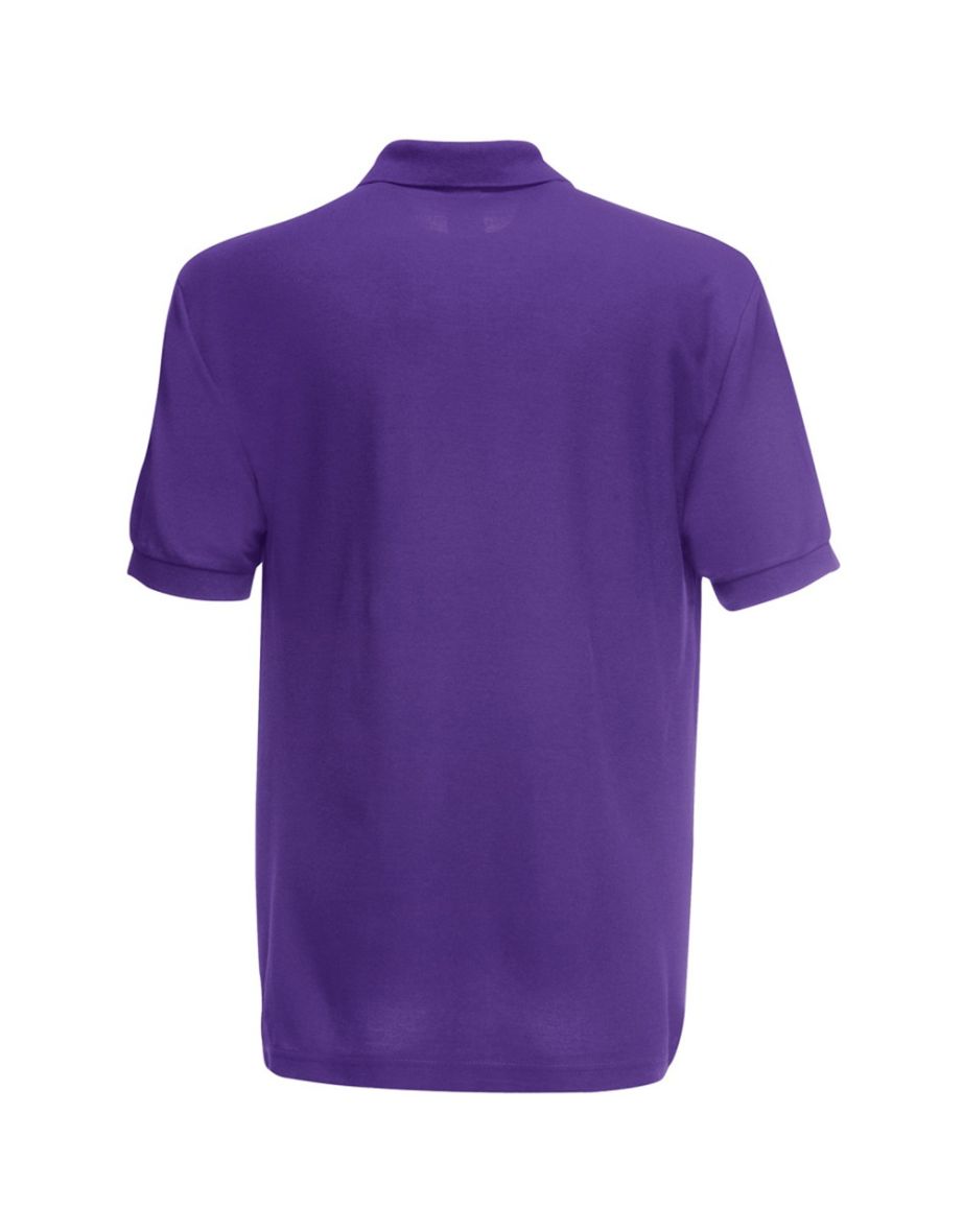 Fruit Of The Loom Mens 65/35 Pique Short Sleeve Polo Shirt - Purple - 1
