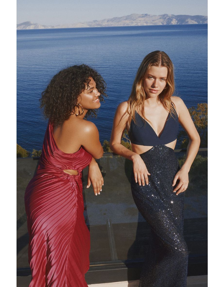 Evening & Prom Dress - Navy blue - Off-shoulder - 10
