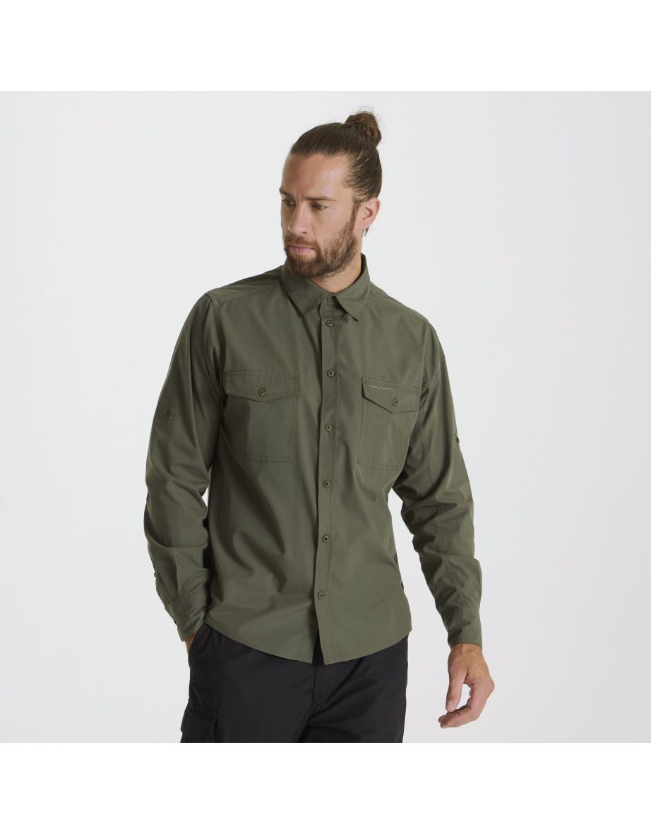 Craghoppers Mens Expert Kiwi Long-Sleeved Shirt - Cedar Green - 3
