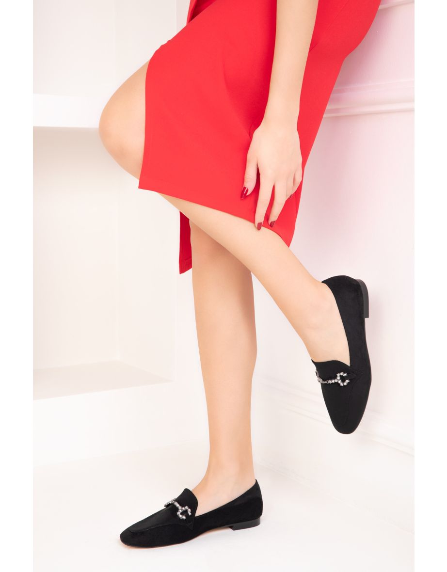 Black Suede Women's Ballerinas
