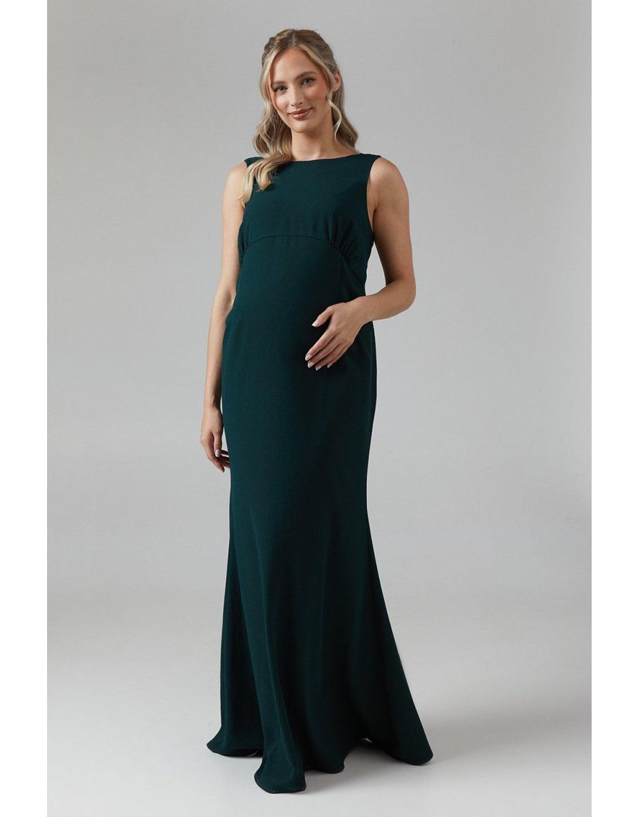Maternity Cowl Back Fishtail Bridesmaids Maxi Dress