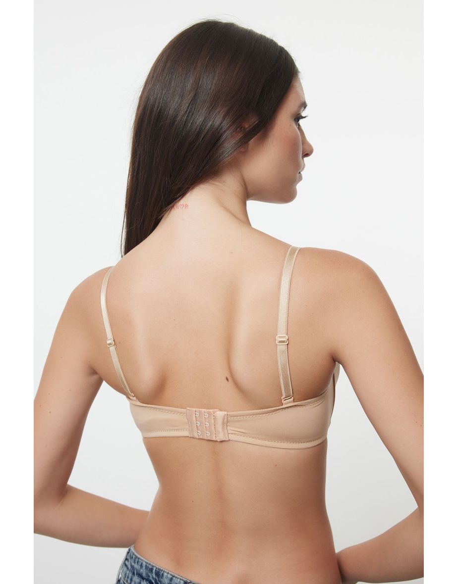 Brown-Dark Skin 2-Pack Rope Strapless Padded Full Cup Balconet Knitted Bra - 5