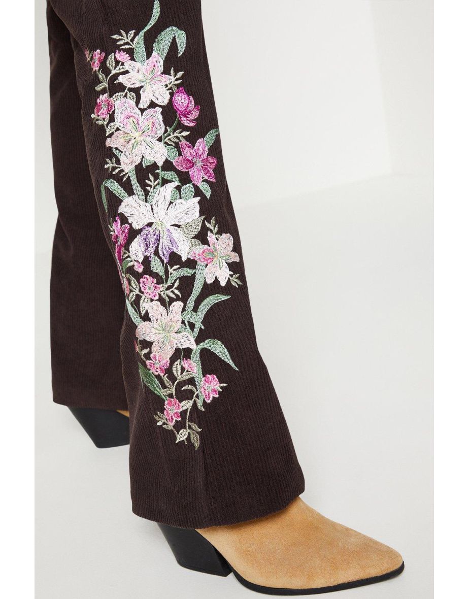 Embroidered Patch Pocket Cord Trouser - 3