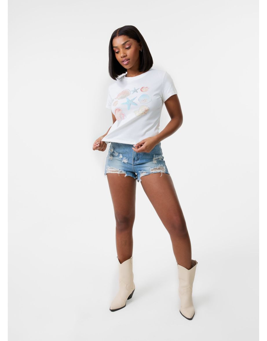 Shell Embellished T-Shirt