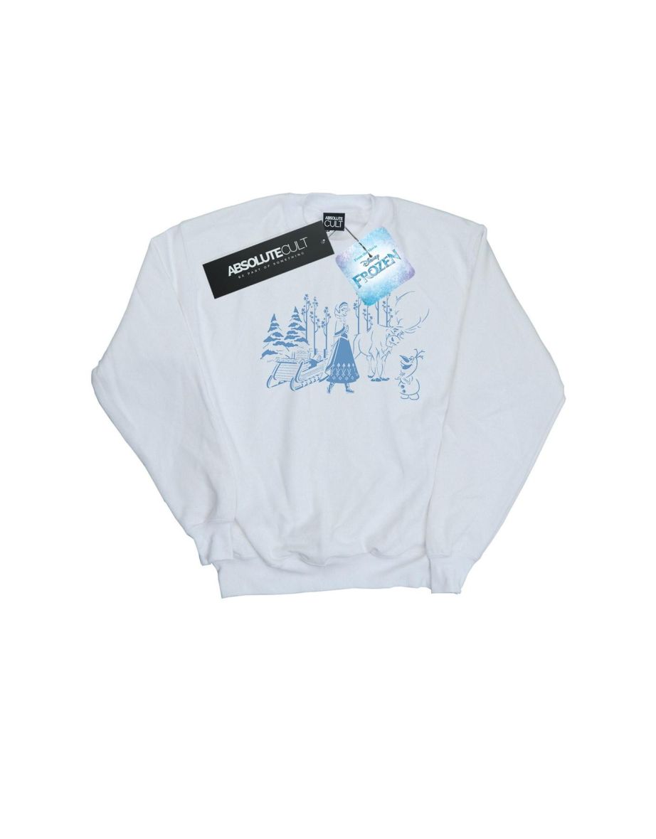 Disney Boys Frozen Anna Sven And Olaf Sweatshirt - White