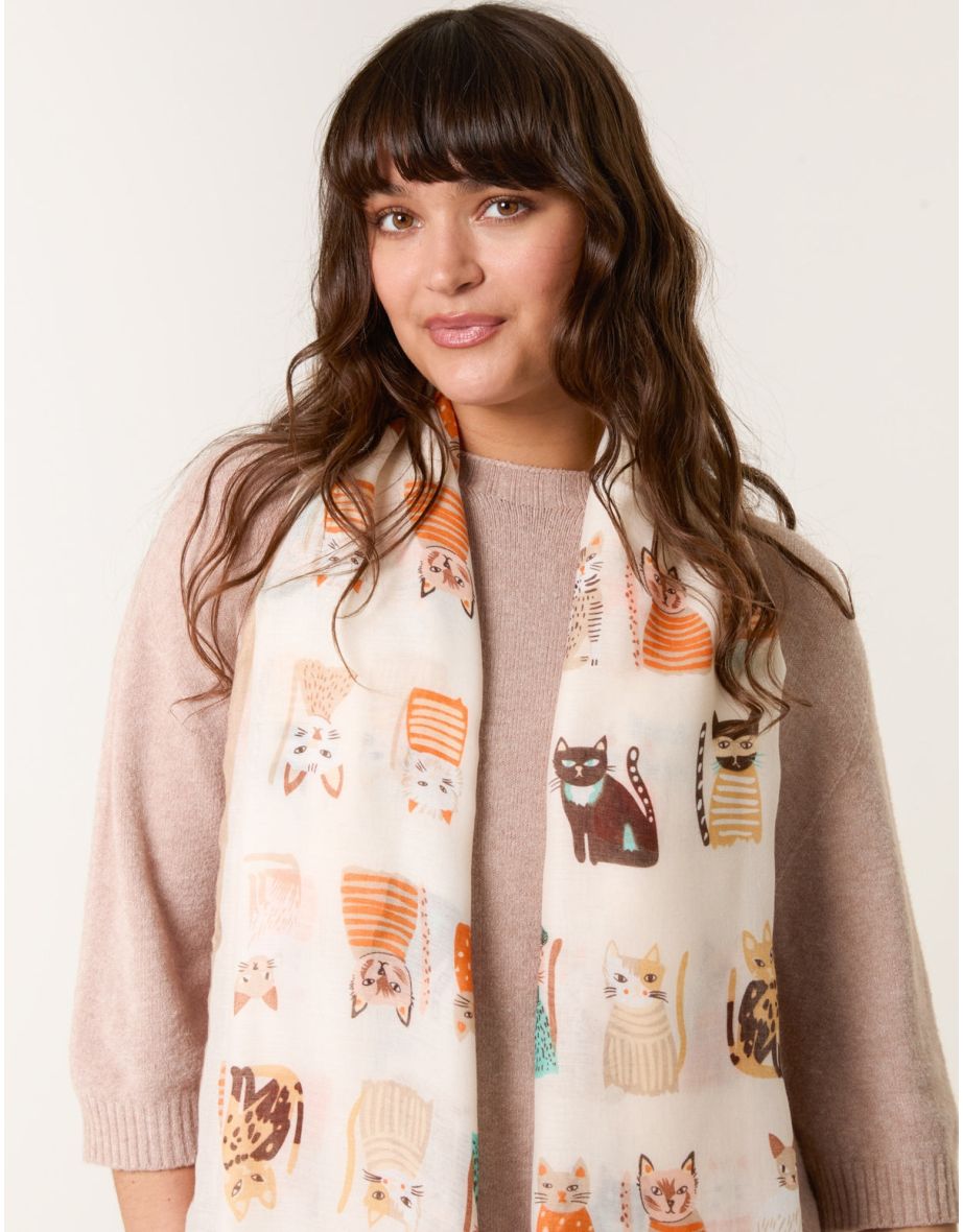 Cute Cat Print Scarf - 2