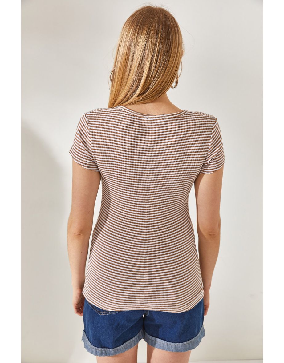 Blouse - Beige - Fitted - 4