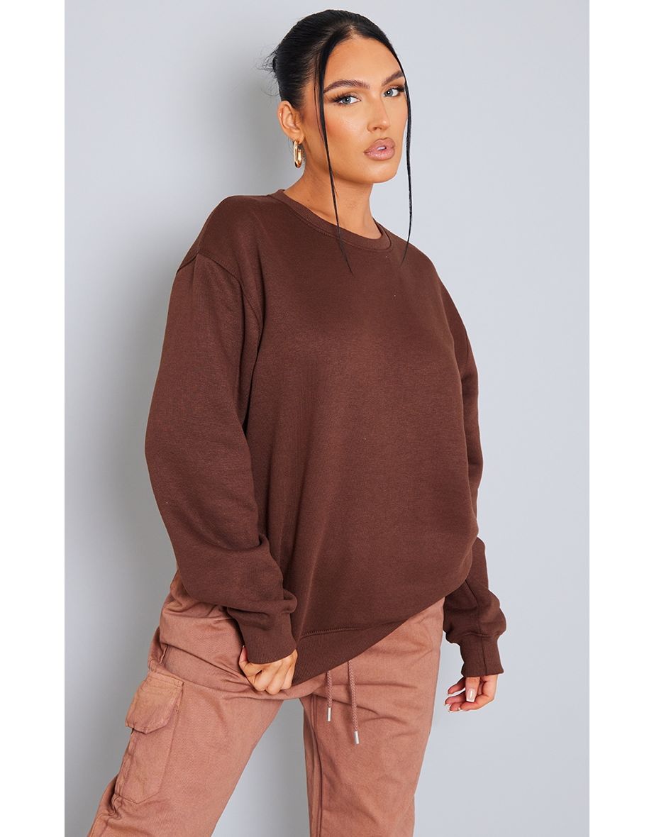 Chocolate Oversized Fleeceback Sweatshirt