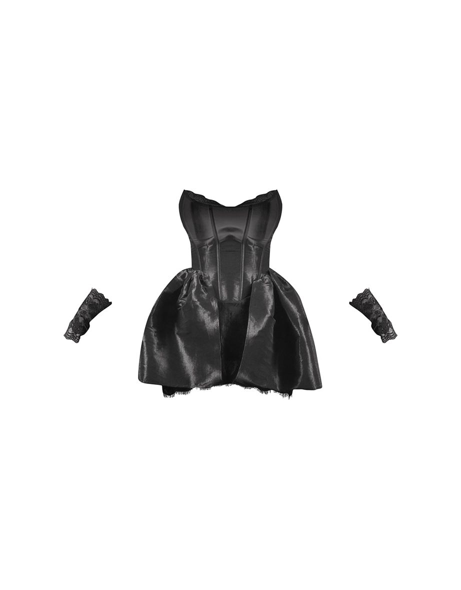 Black Sexy Lace Bridal Halloween Costume - 2