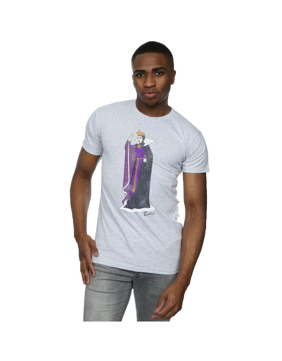 Disney Mens Snow White Classic Evil Queen Grimhilde T-Shirt - Sports Grey