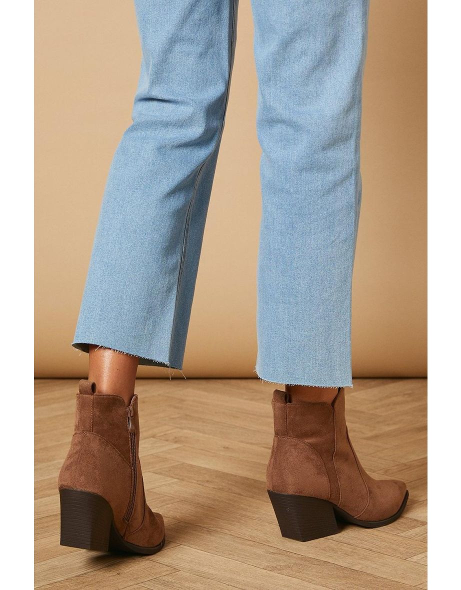 Sorrel Faux Suede Western Ankle Boots - 3