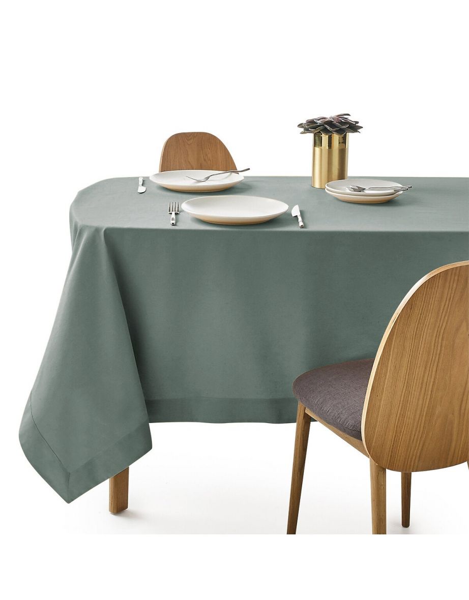 Border Linen Blend Tablecloth