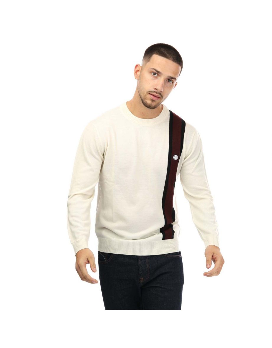 Men's Pretty Green Gleave Crew Neck Sweatshirt in White
