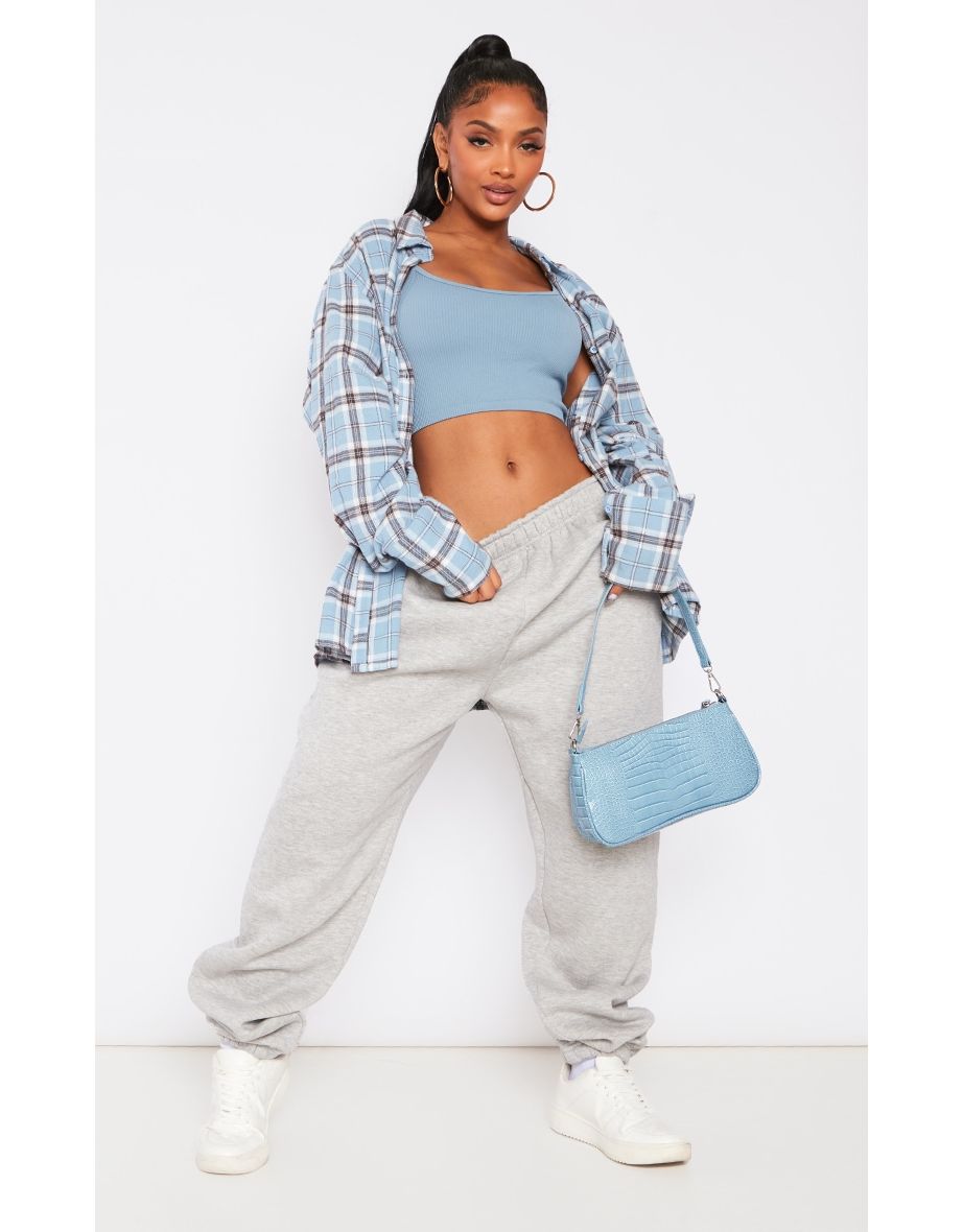 Womens grey high waisted joggers cheap