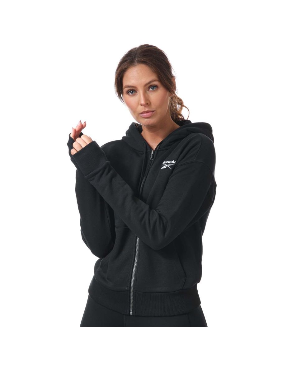 Women's Reebok Identity Zip-Up Track Top in Black