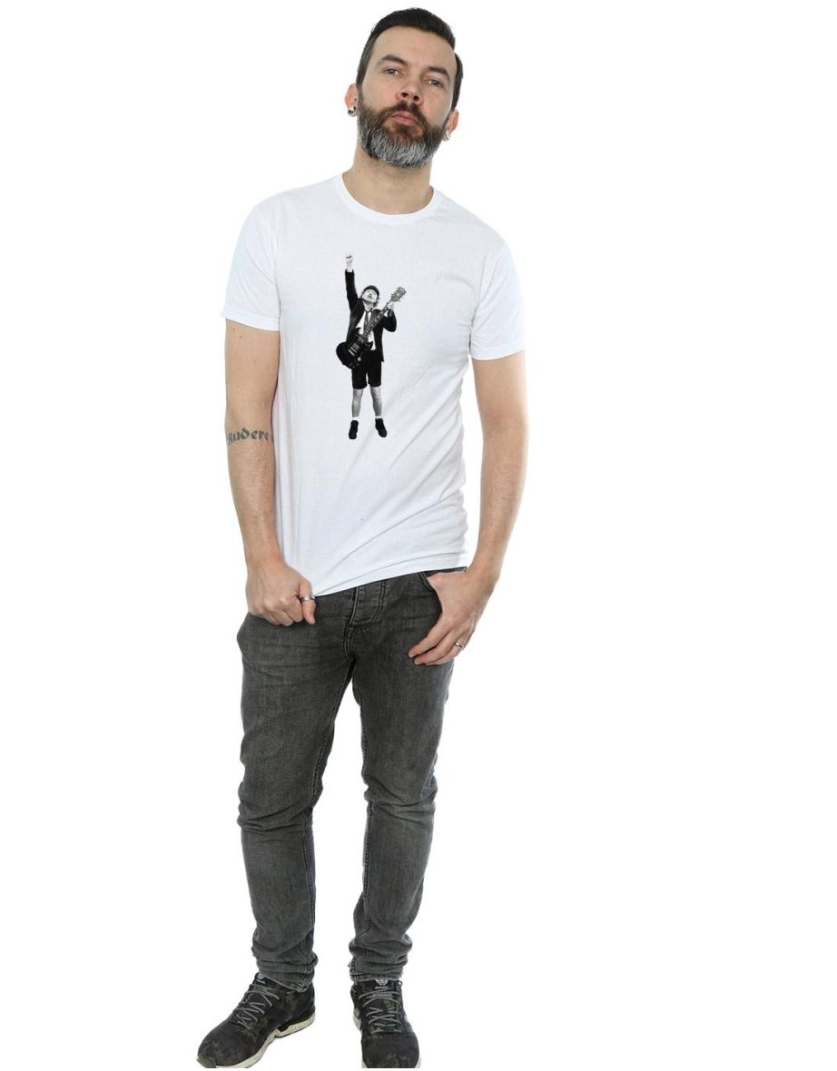 AC/DC Mens Angus Young Cut Out T-Shirt - White - 3