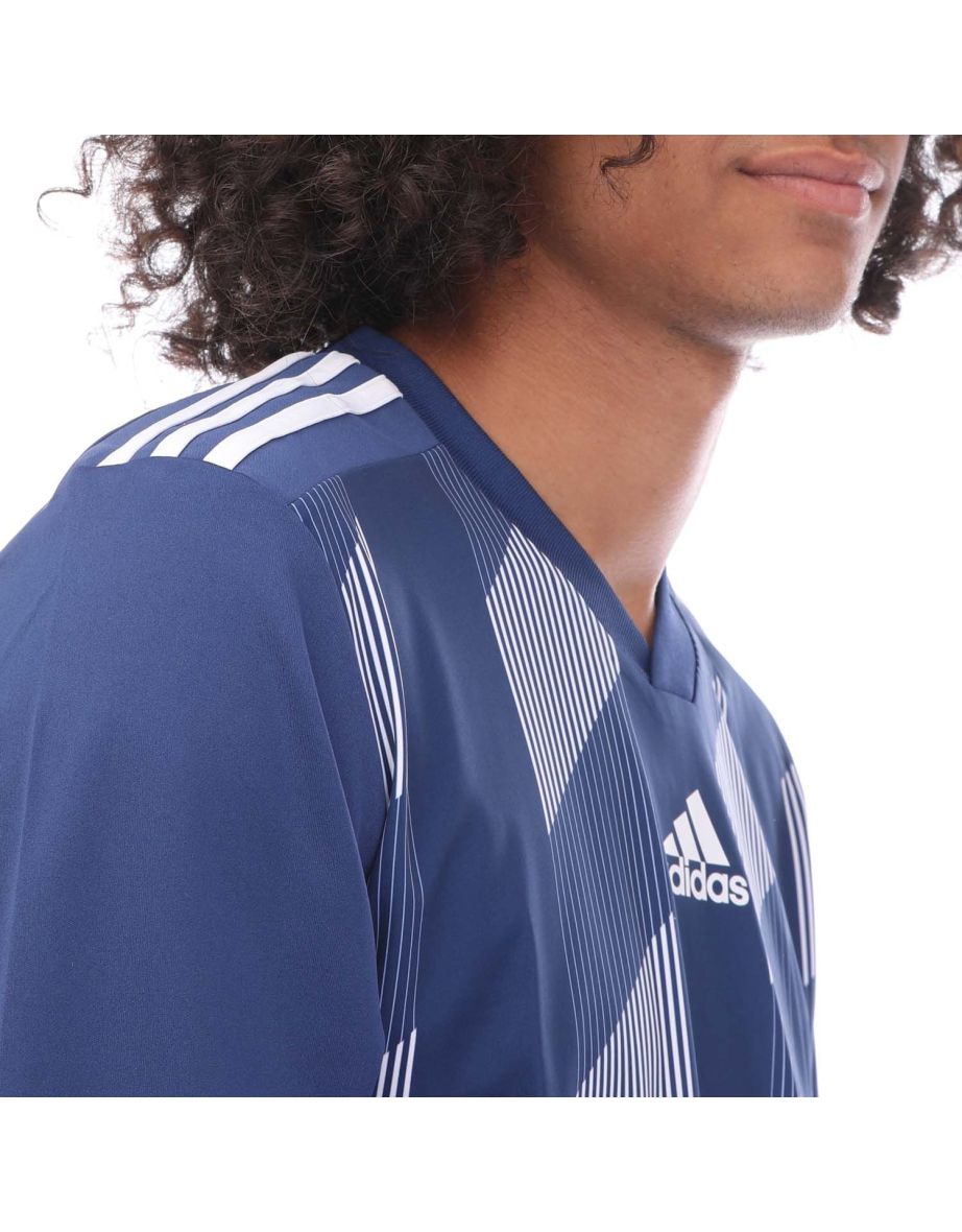 Shop Men s adidas Striped 19 Football Jersey in Blue Online in Bahrain VogaCloset