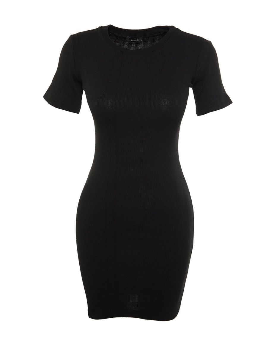 Black Bodycon Mini T-Shirt Dress - 7