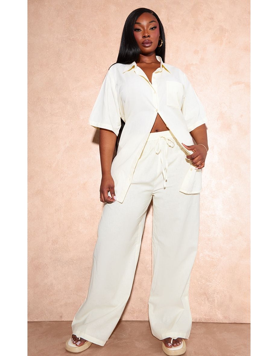 Stone wide leg trousers outlet