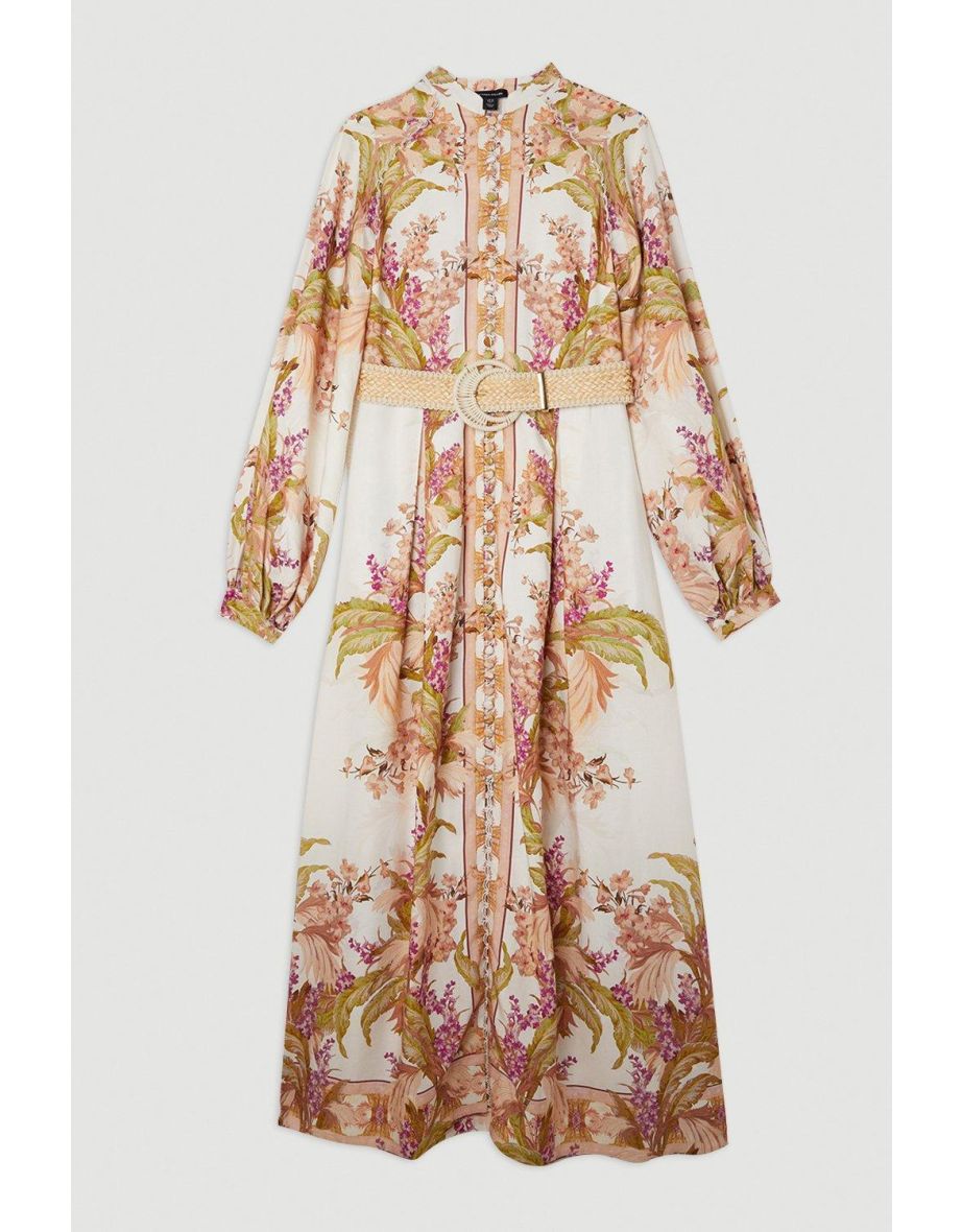 Karen Millen A-Line Midaxi Evening Dress with Floral Prints - 3