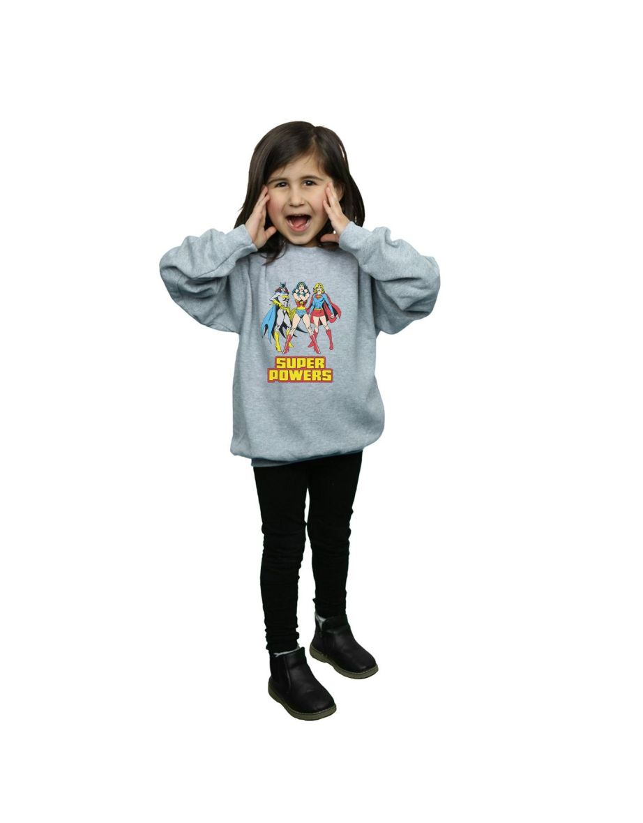 DC Comics Girls Wonder Woman Super Power Group Sweatshirt - Sports Grey - 3