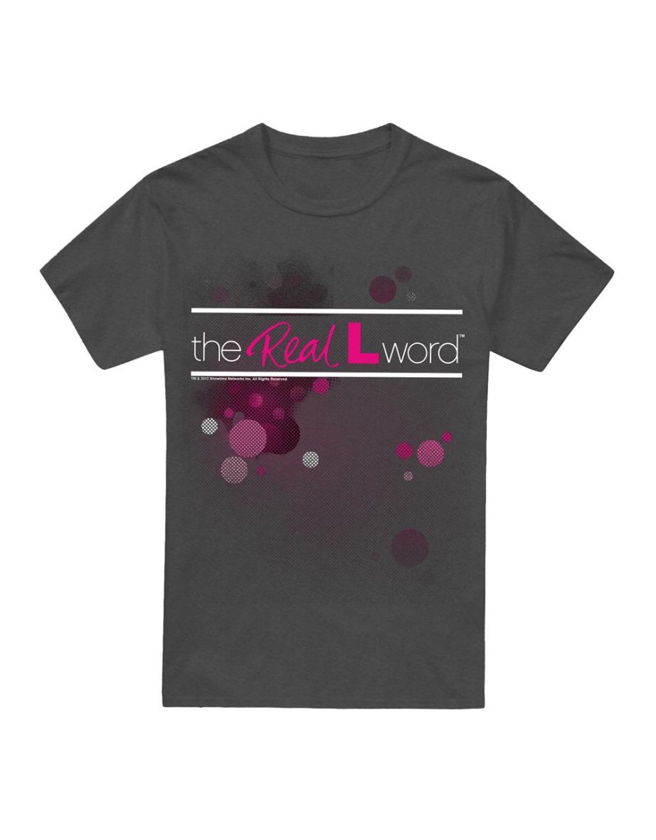 The Real L Word Unisex Adult Flashy Logo T-Shirt - Charcoal