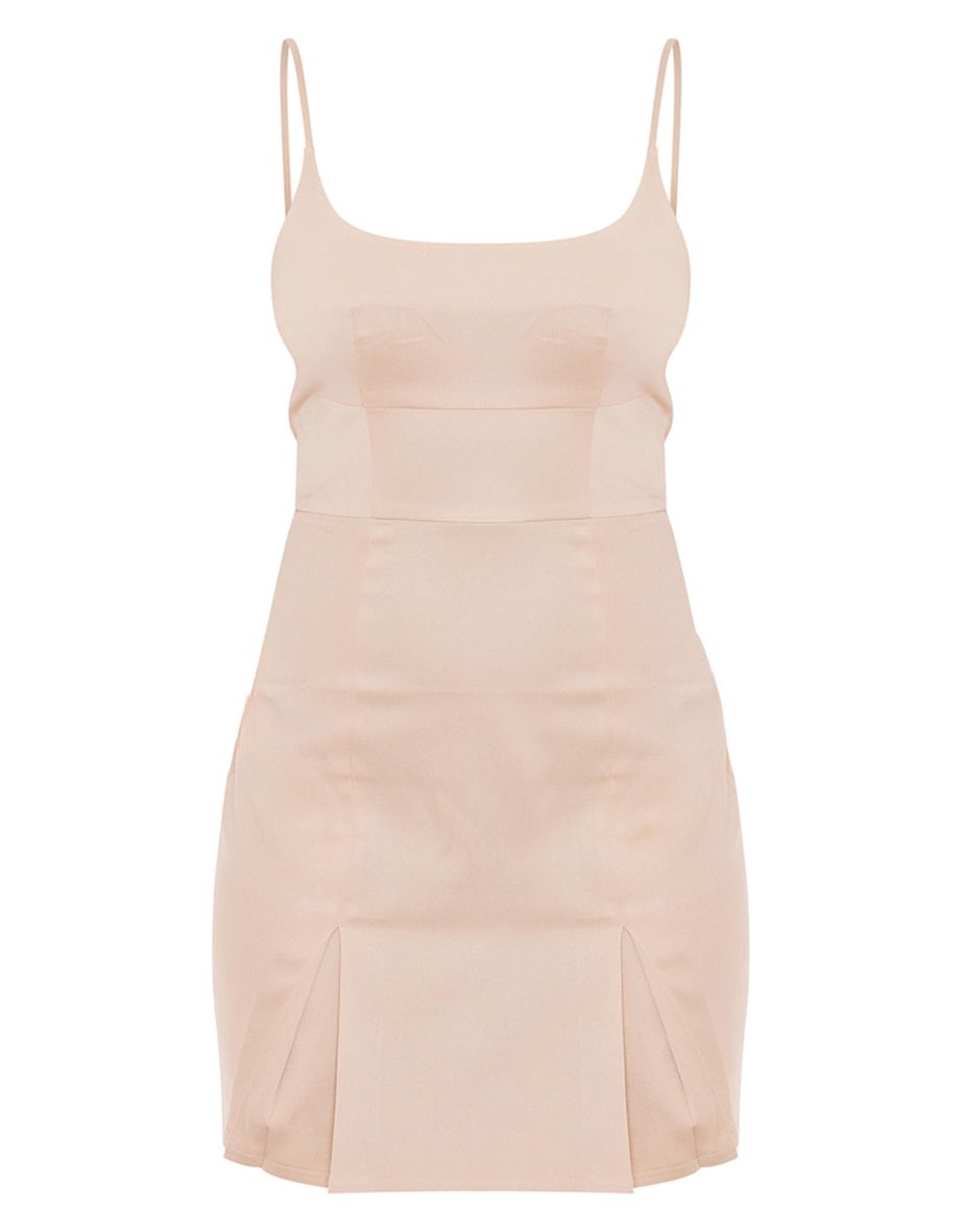 Stone Woven Cami Pleated Mini Dress - 4