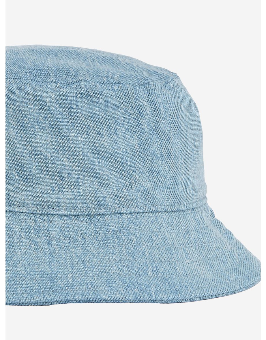 Kids Small Flag Denim Bucket Hat in Blue - 3