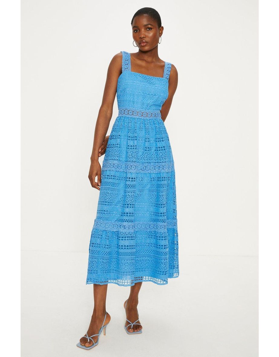 Lace tiered midi dress outlet
