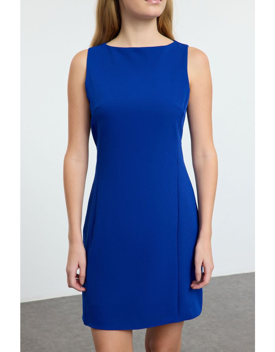 Saxon Plain Mini Woven Dress - 4