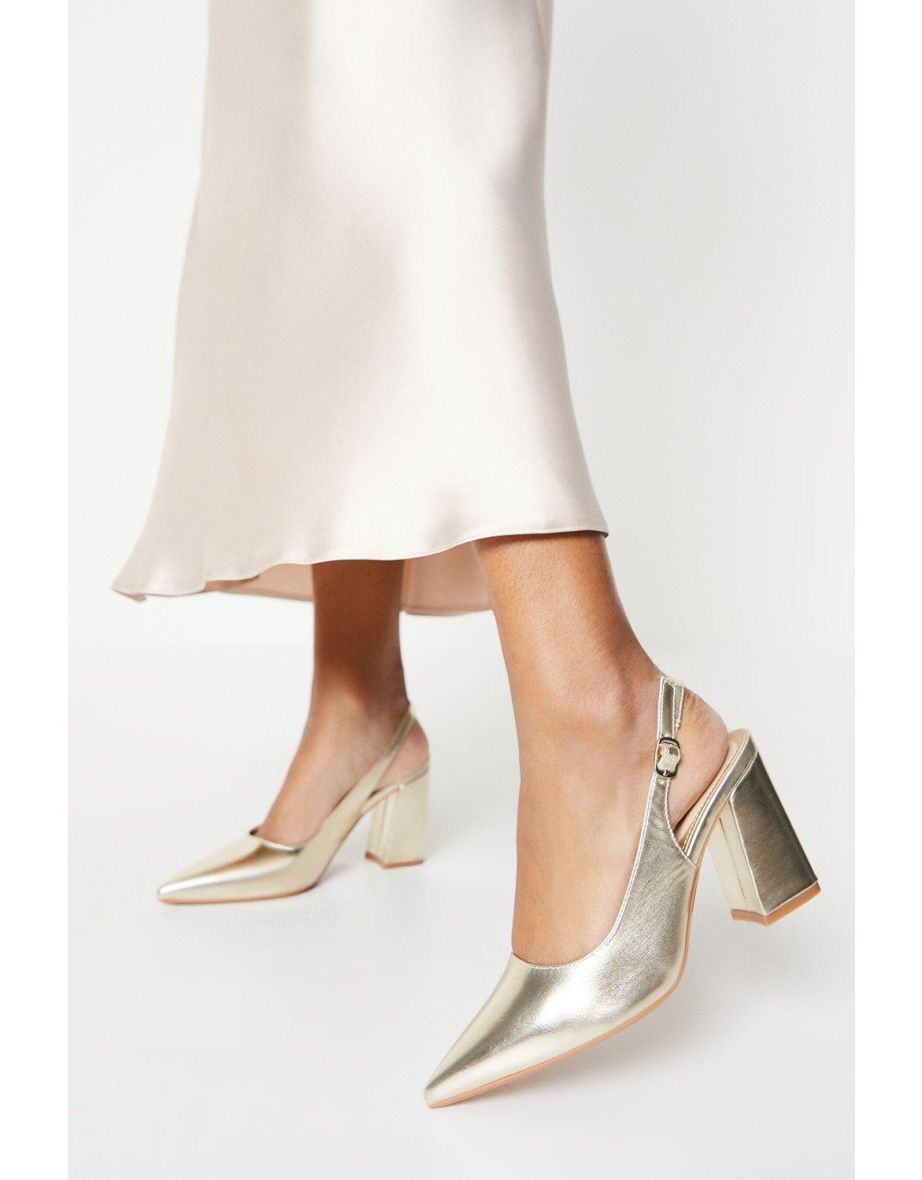 Pointed slingback court shoes