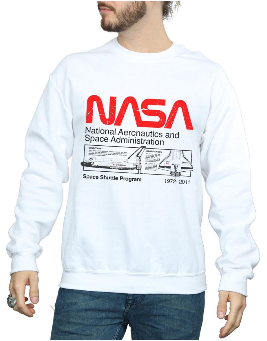 Shop NASA Mens Space Shuttle Sweatshirt White Online in United Arab Emirates VogaCloset