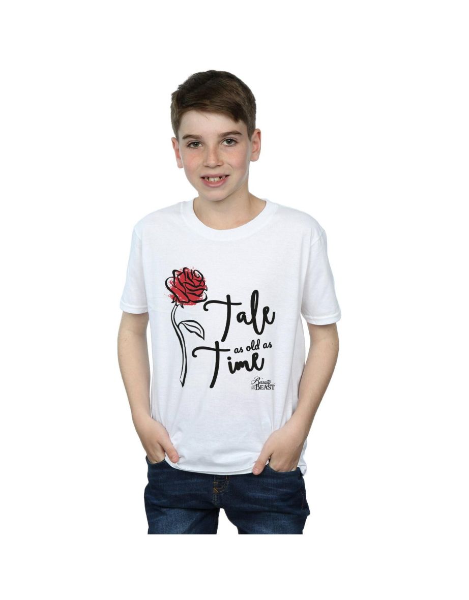 Disney Boys Tale As Old As Time Rose T-Shirt - White