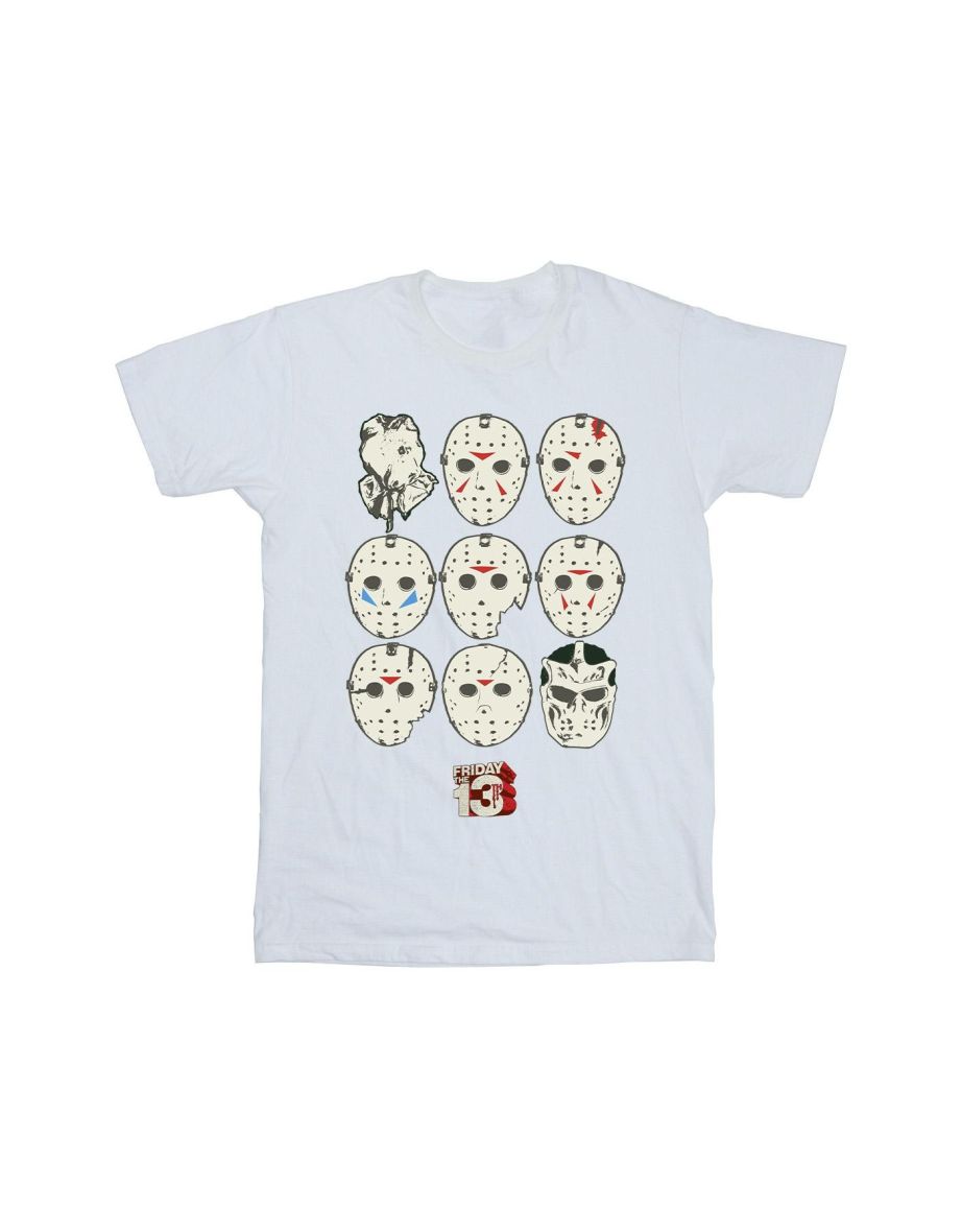 Friday The 13th Mens Jason Masks T-Shirt - White