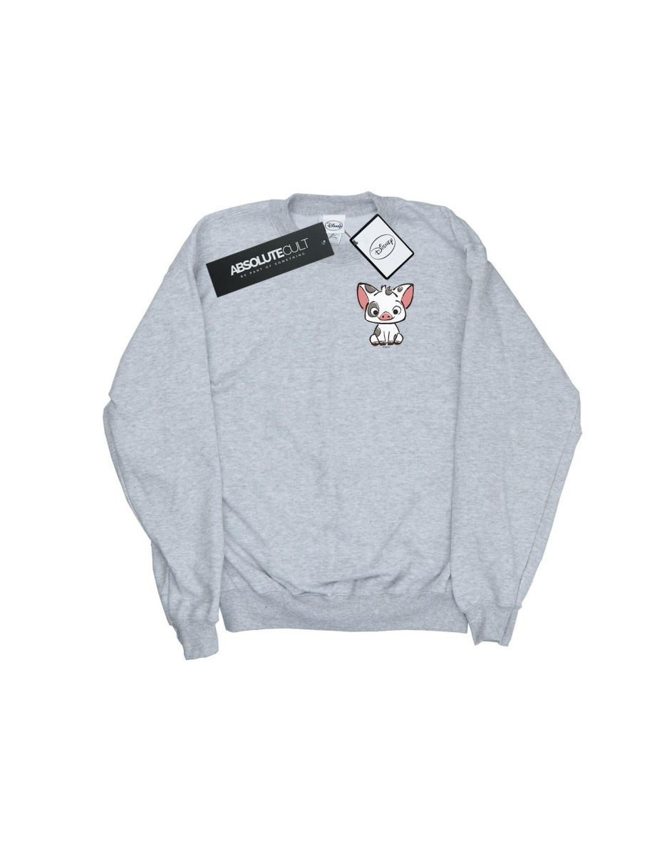 Disney Womens/Ladies Moana Pua The Pig Breast Print Sweatshirt - Sports Grey - 1