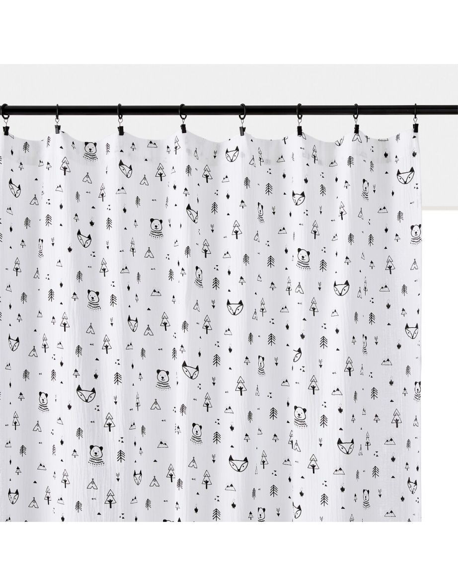 Forest Camp Cotton Muslin Curtain Panel