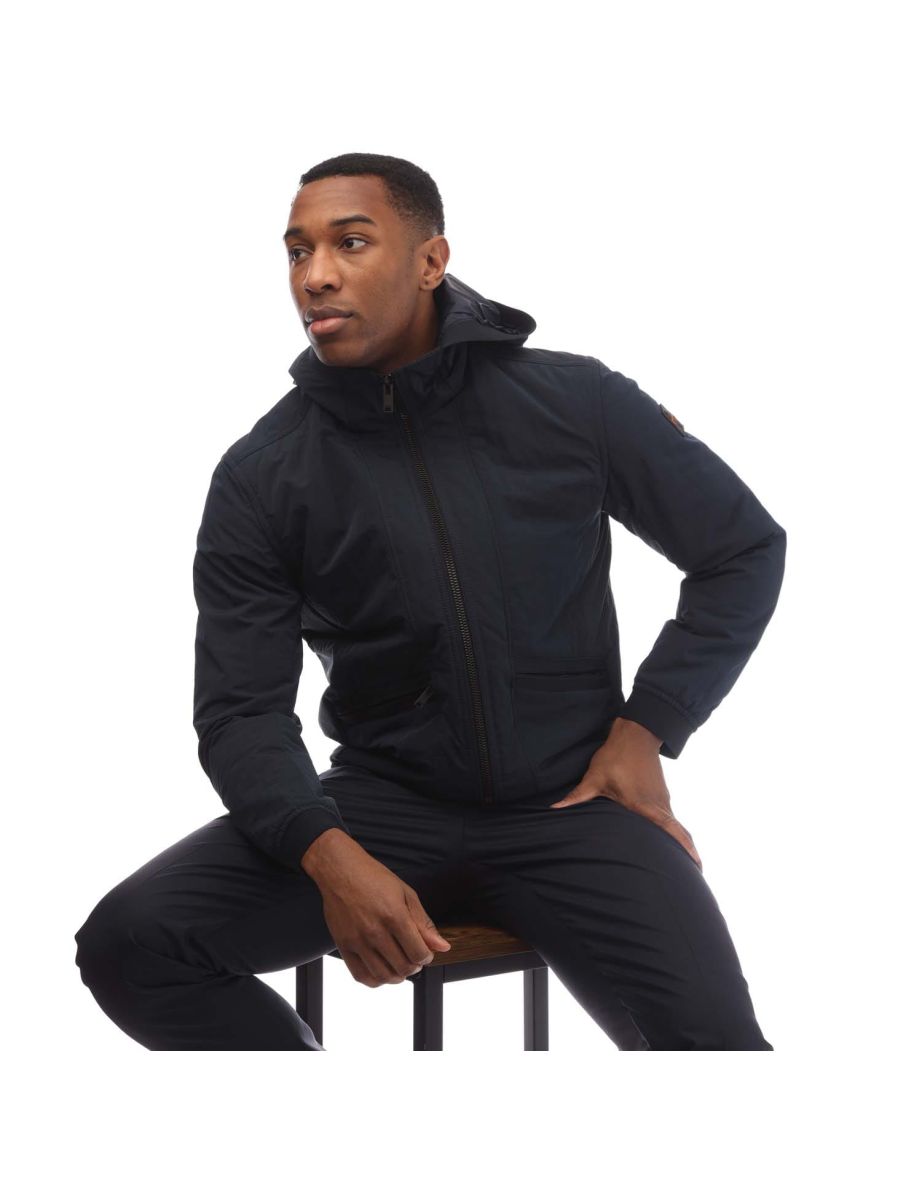 Men's Boss Quilted Front Panel Mixed Material Jacket - 3
