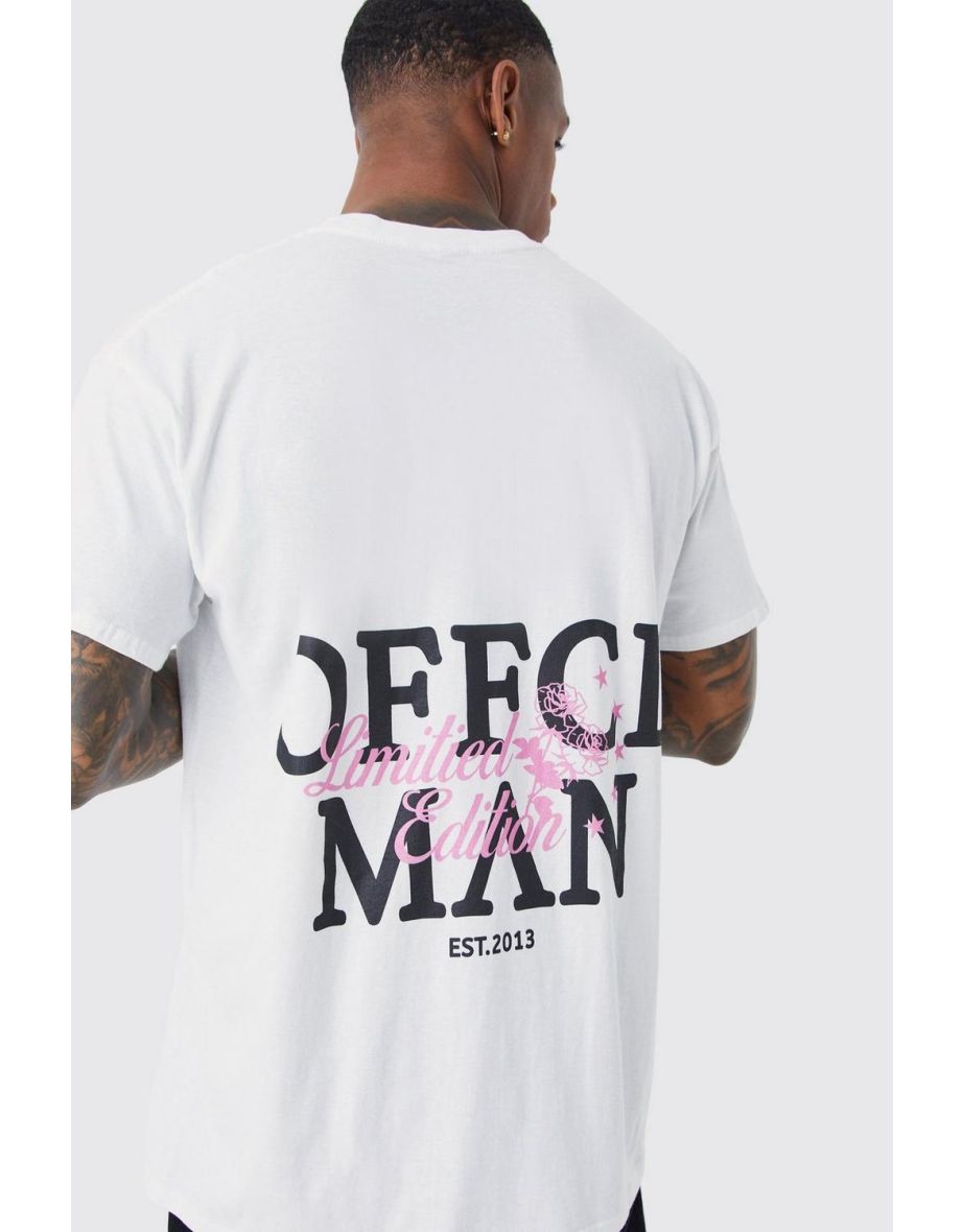 Oversized Offcl Man Graphic T-shirt - white - 2