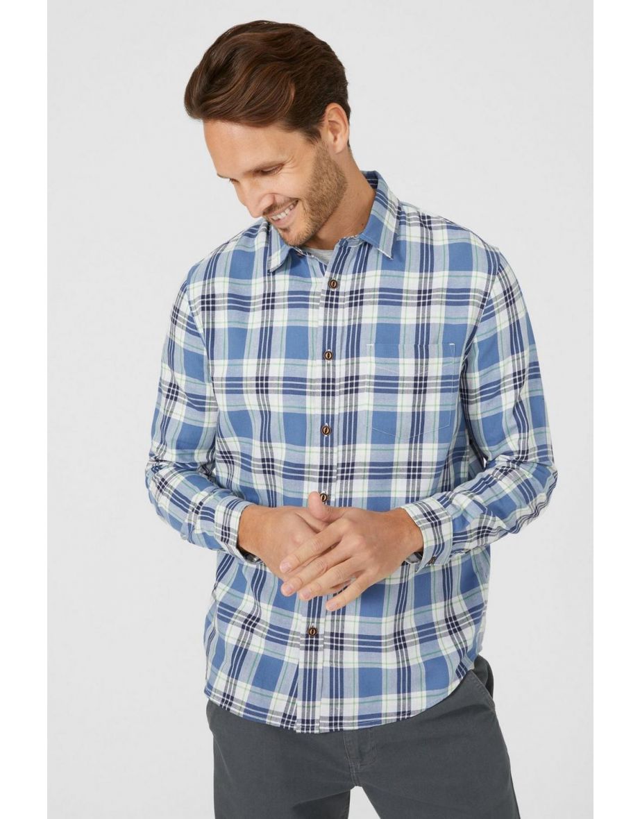Twill Check Shirt - light blue