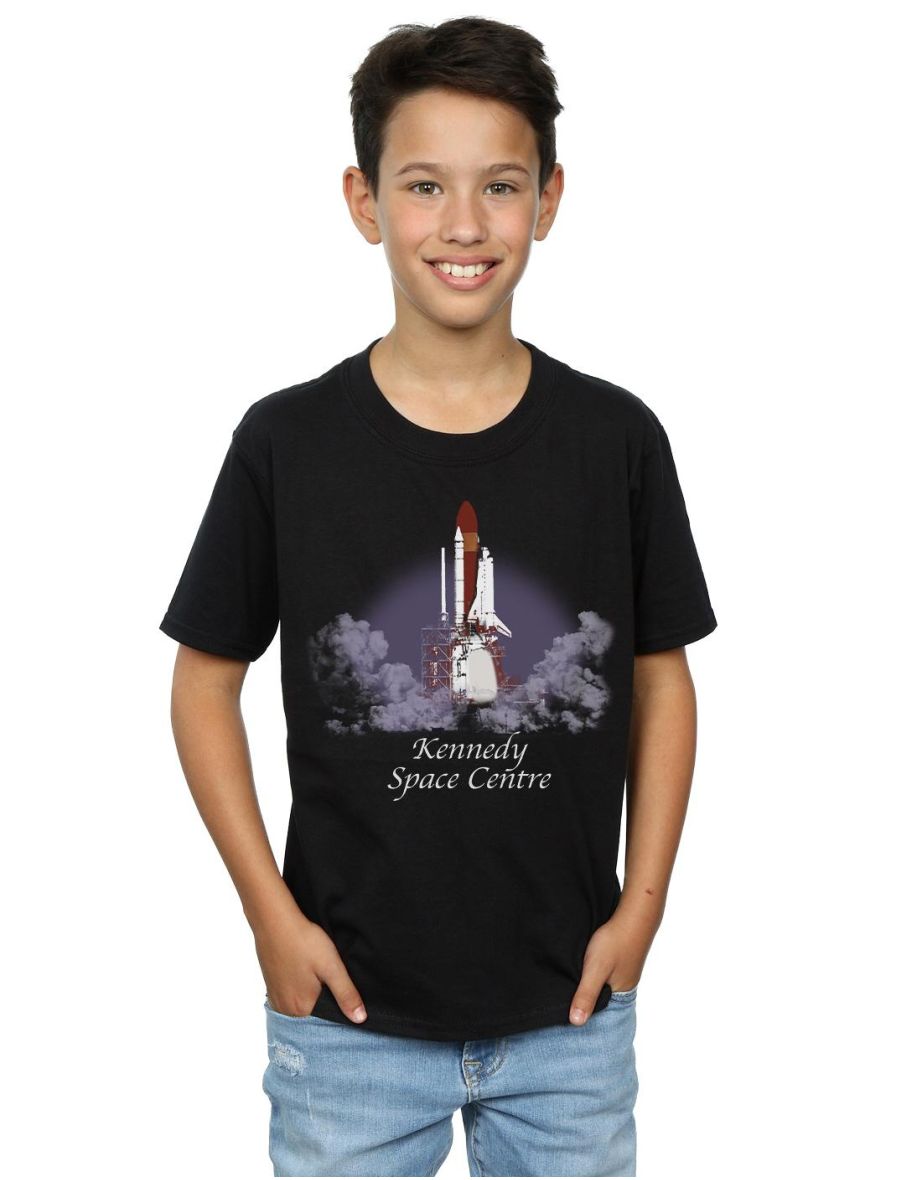 NASA Boys Kennedy Space Centre Lift Off T-Shirt - Black