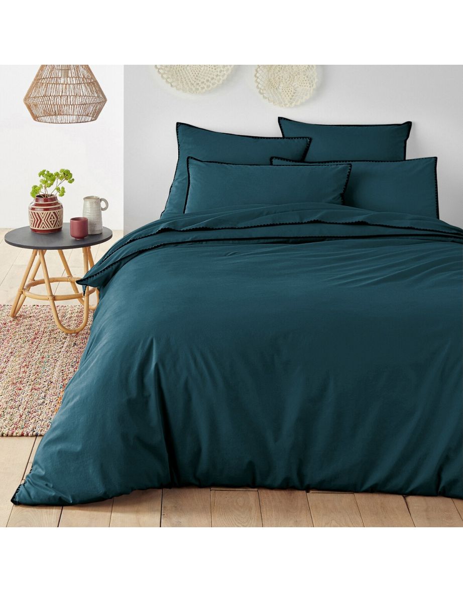 Les Signatures - Merida Embroidered Washed Cotton Duvet Cover