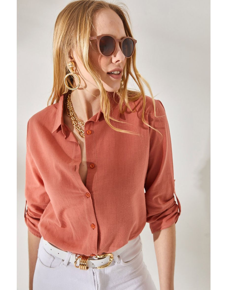 Women's Onion Peel Foldable Linen Shirt