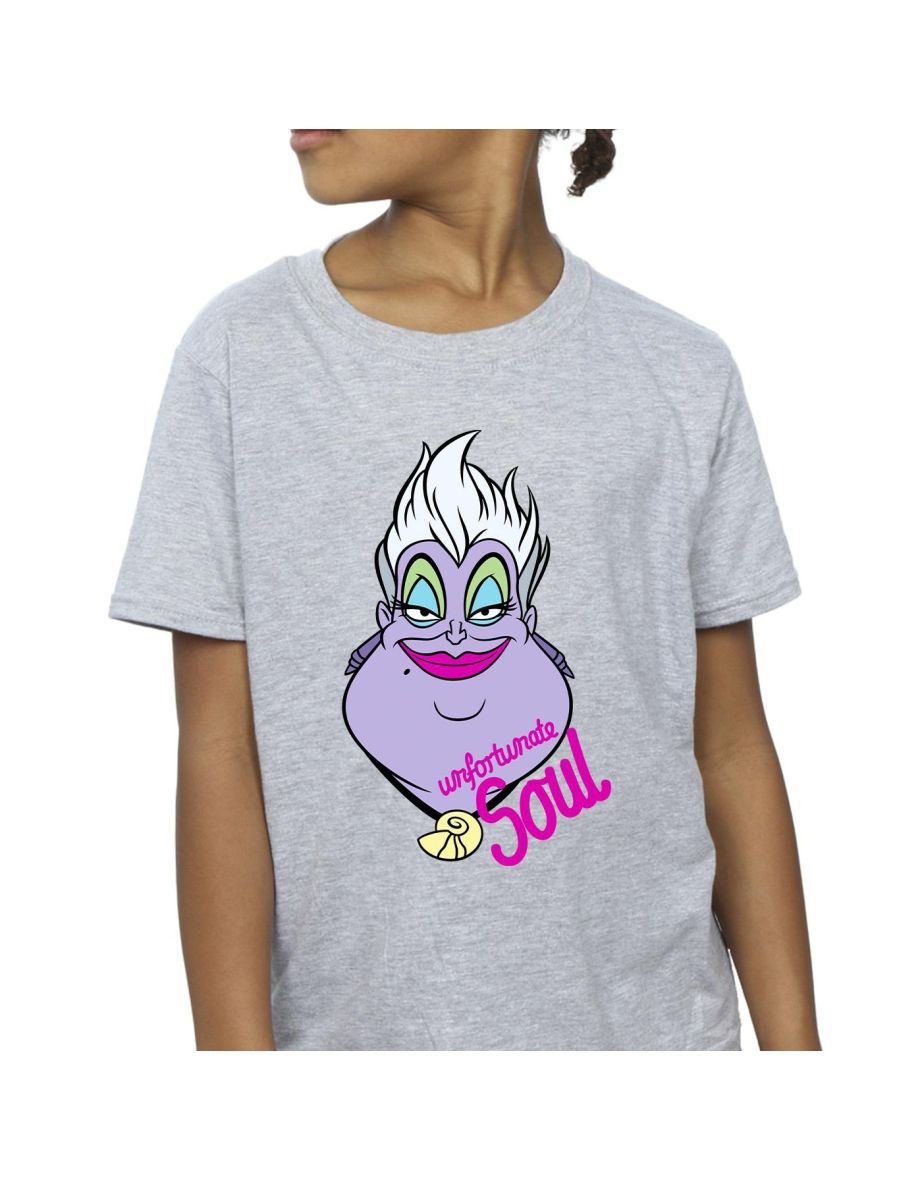 Disney Girls Villains Ursula Unfortunate Soul Cotton T-Shirt - Sports Grey - 2