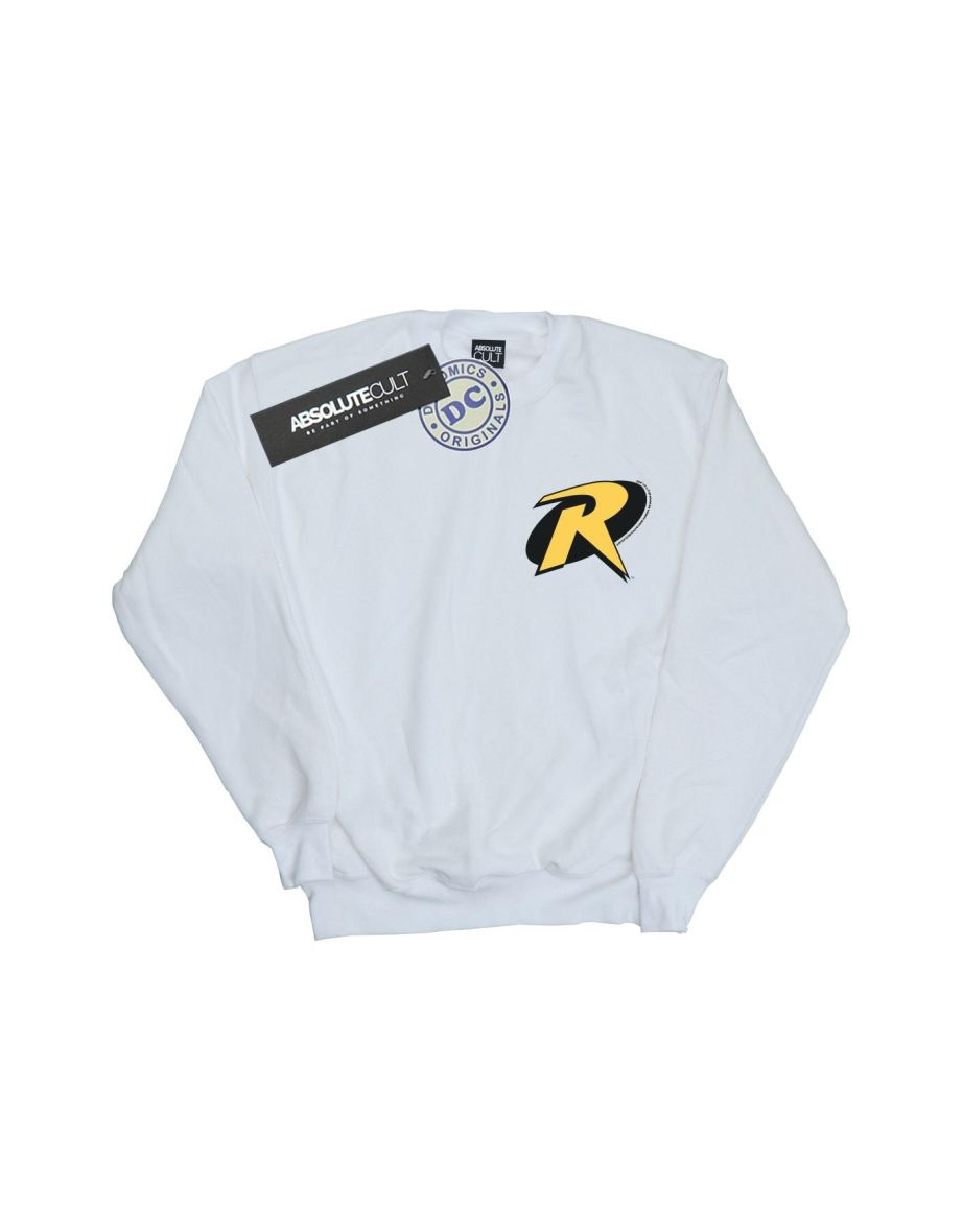 DC Comics Girls Batman Robin Logo Sweatshirt - White