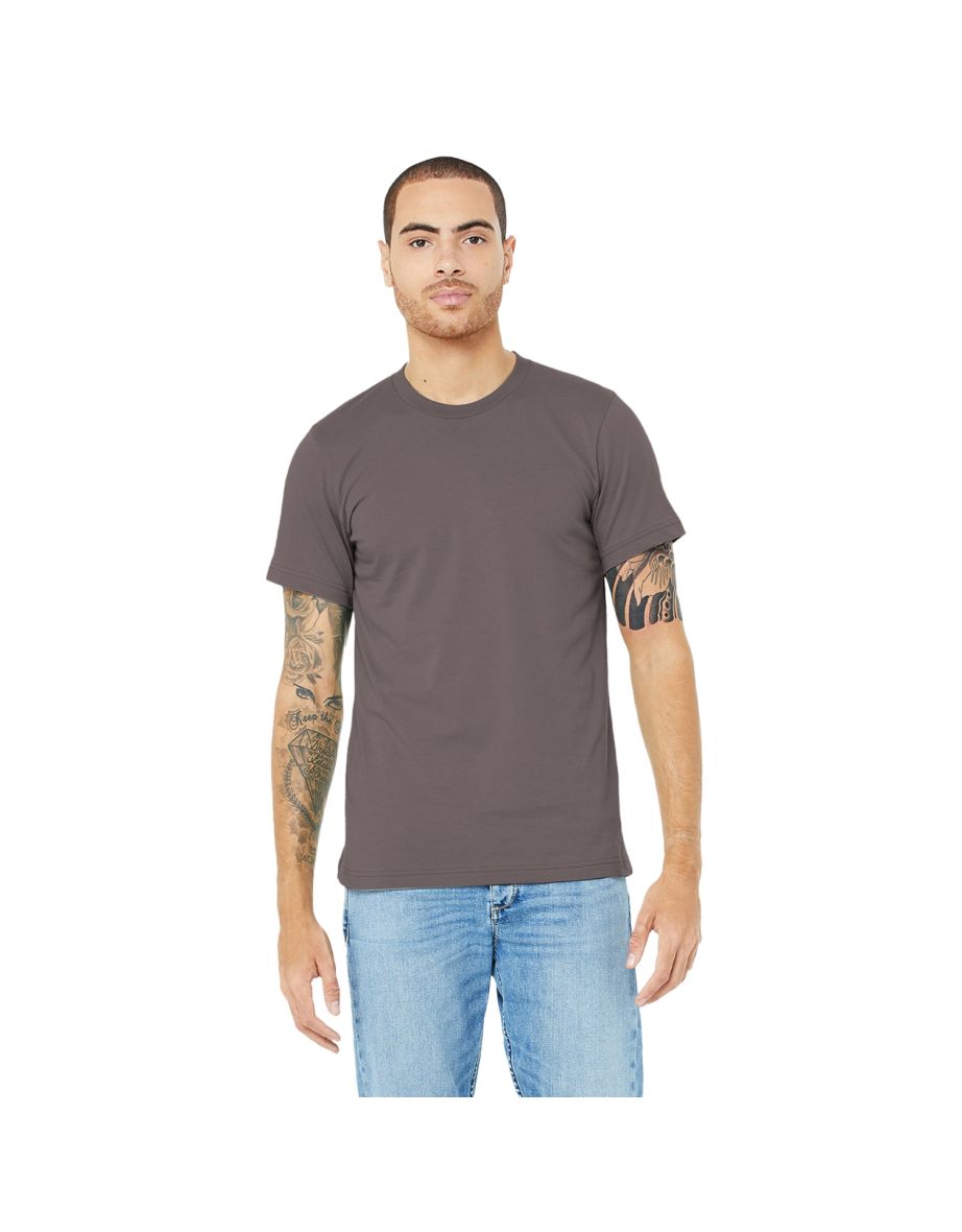 Canvas Unisex Jersey Crew Neck T-Shirt / Mens Short Sleeve T-Shirt - Asphalt - 2