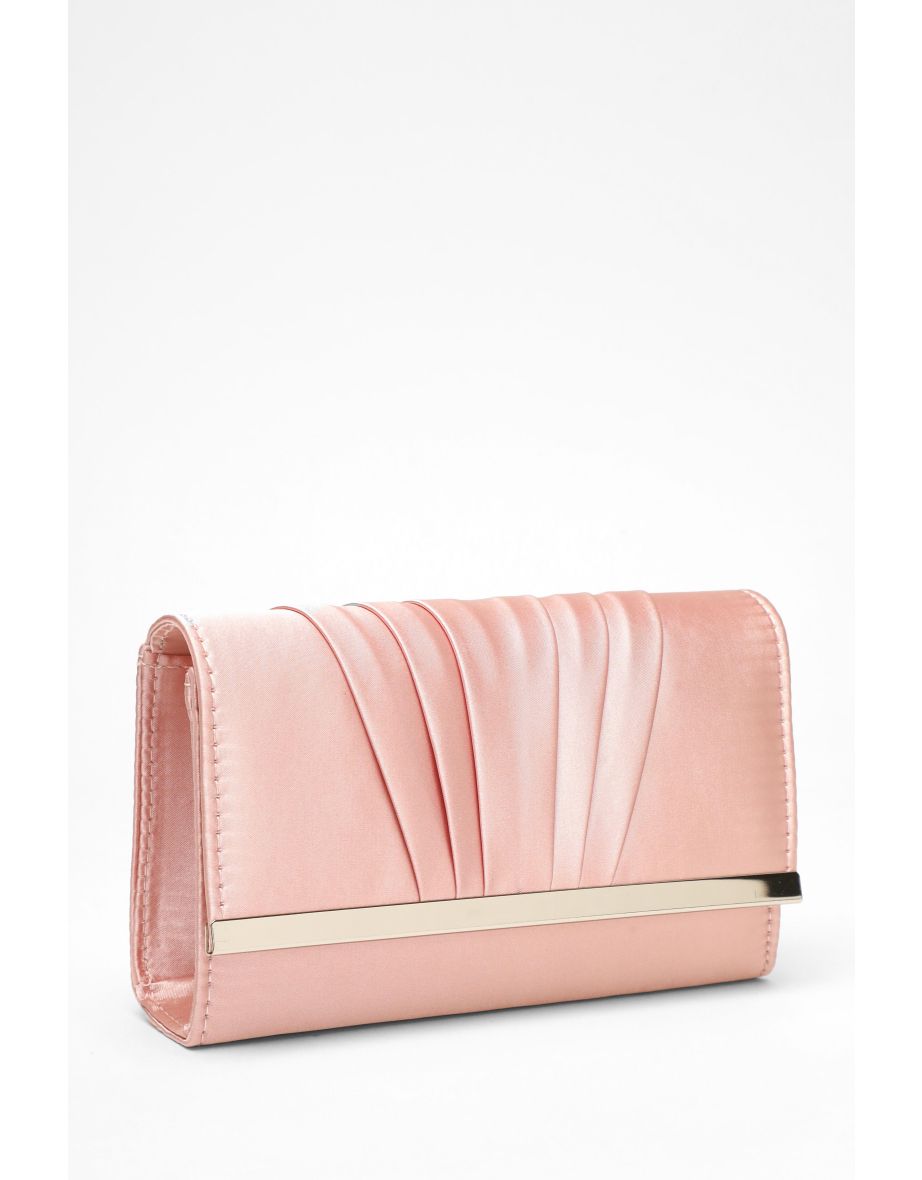 Pale pink satin clutch bag hot sale