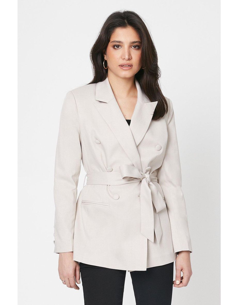Shop Belted Slim Fit Blazer Online in Bahrain VogaCloset
