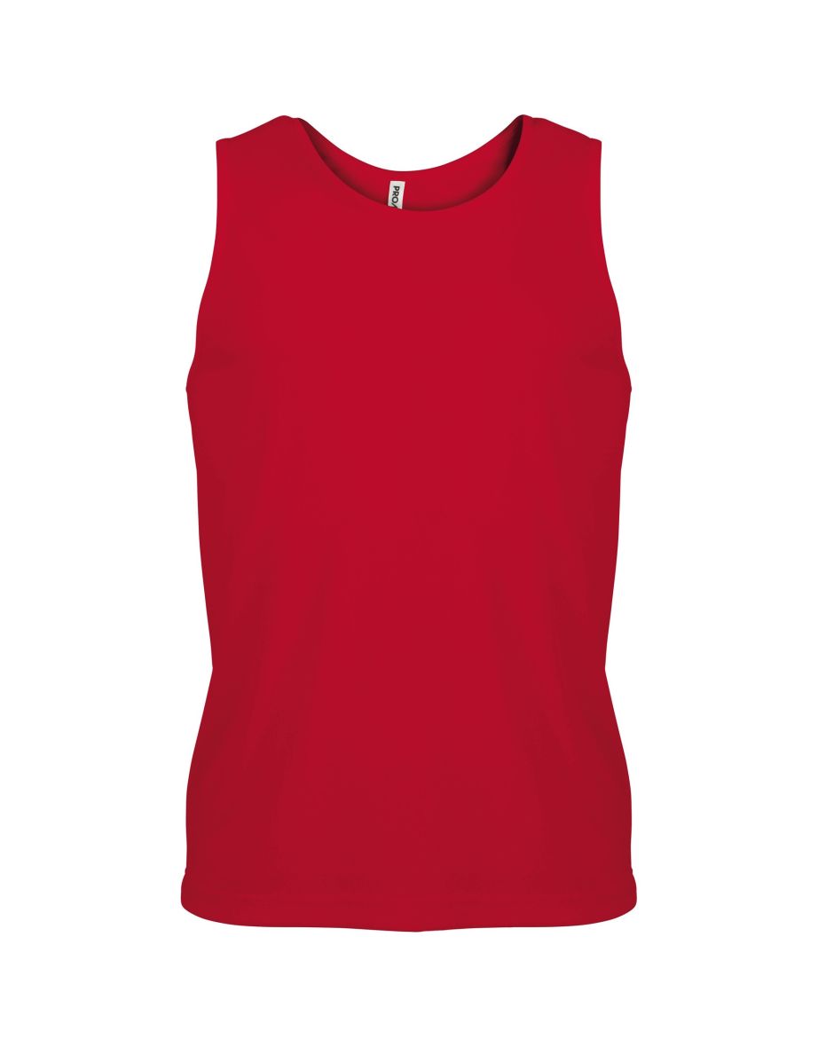 Kariban Proact Mens Sleeveless Sports Training Vest - Red - 1