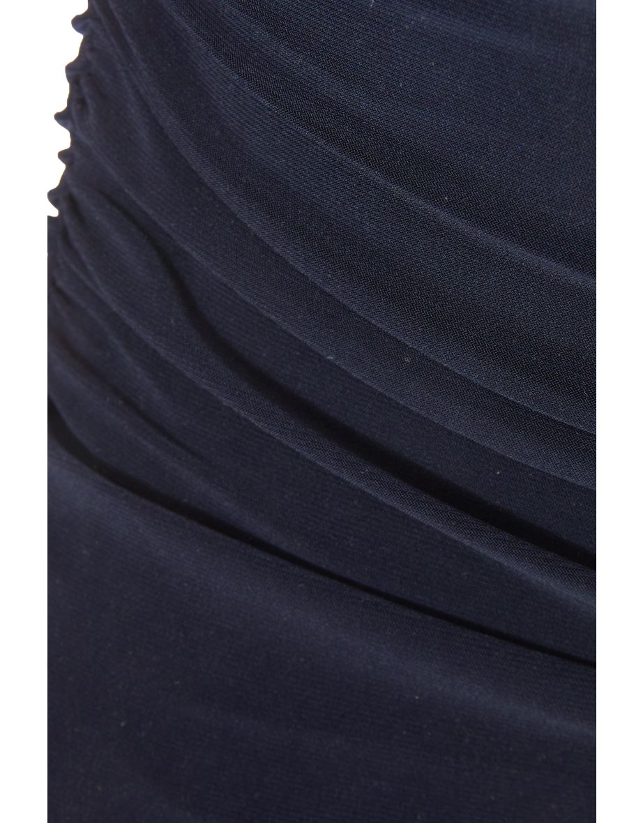 Navy Drape Neck Top - 5